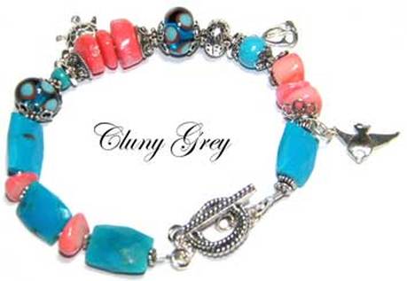 turquoise and coral bracelet