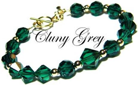 emerald green Swarovski bridesmaid bracelet