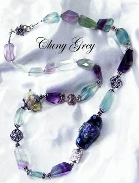 fluorite necklace with sterling silver