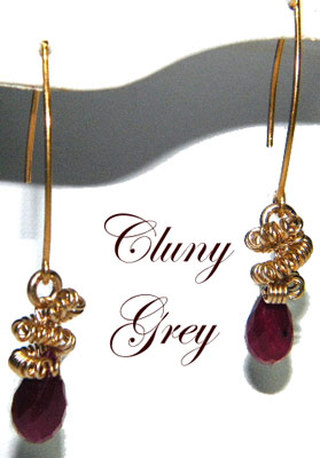 ruby teardrop earrings with gold