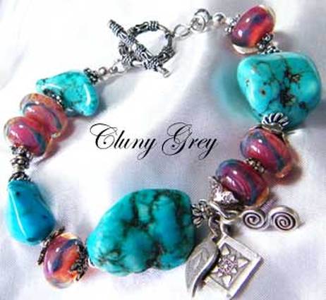 genuine turquoise bracelet with sterling silver