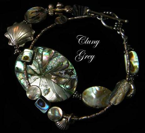 abalone bracelet with sterling silver toggle clasp
