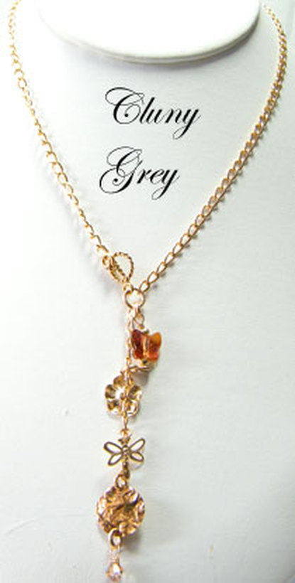 lariat necklace with 14 karat gold-fill
