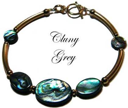 abalone bangle bracelet with gold and toggle clasp