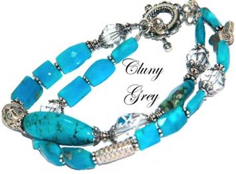 genuine turquoise bracelet with Swarovski crystals