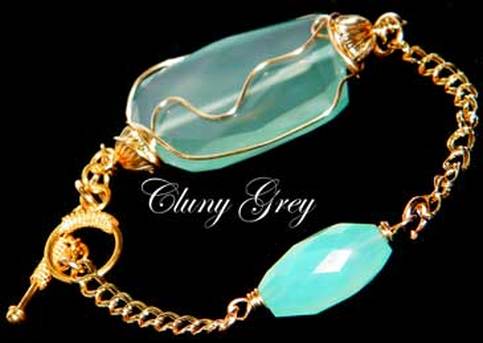 aqua chalcedony with gold