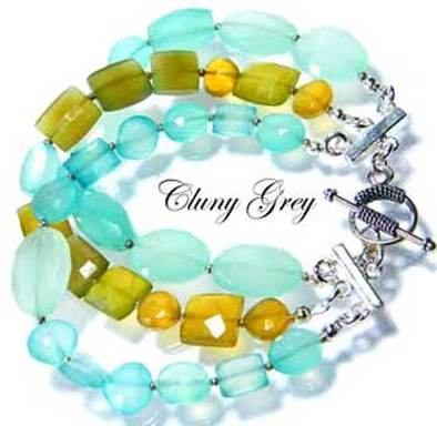 aqua chalcedony bracelet with yellow chalcedony