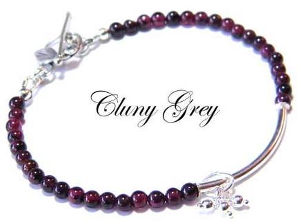 genuine garnet bracelet with sterling silver