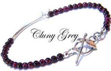 garnet gemstone bracelet with sterling silver