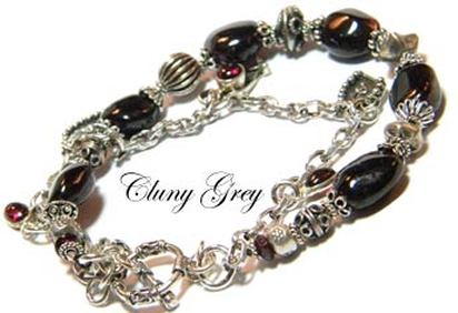 garnet gemstone bracelet with sterling silver