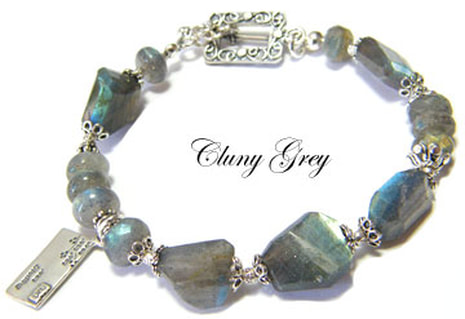 labradorite one strand bracelet with sterling charm