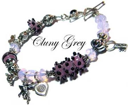 Swarovski crystal bracelet with sterling silver charms