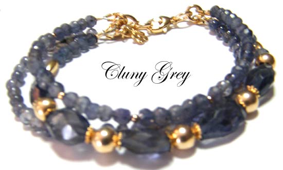 iolite bracelet with gold filled beads
