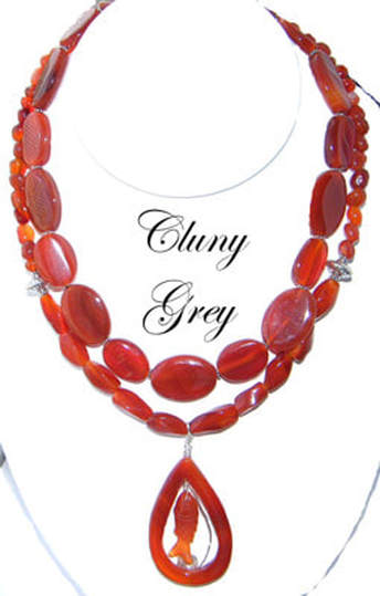 Carnelian necklace with sterling silver.