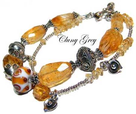 Citrine bracelet with sterling silver.