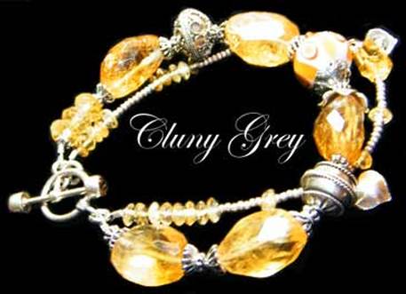 Citrine bracelet with sterling silver.