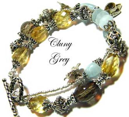 Citrine and aquamarine bracelet.