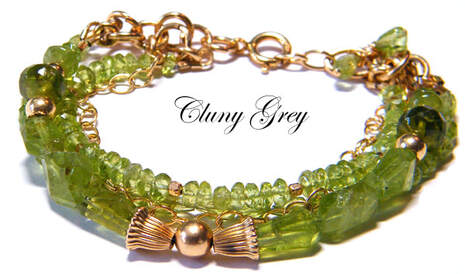 peridot bracelet with gold